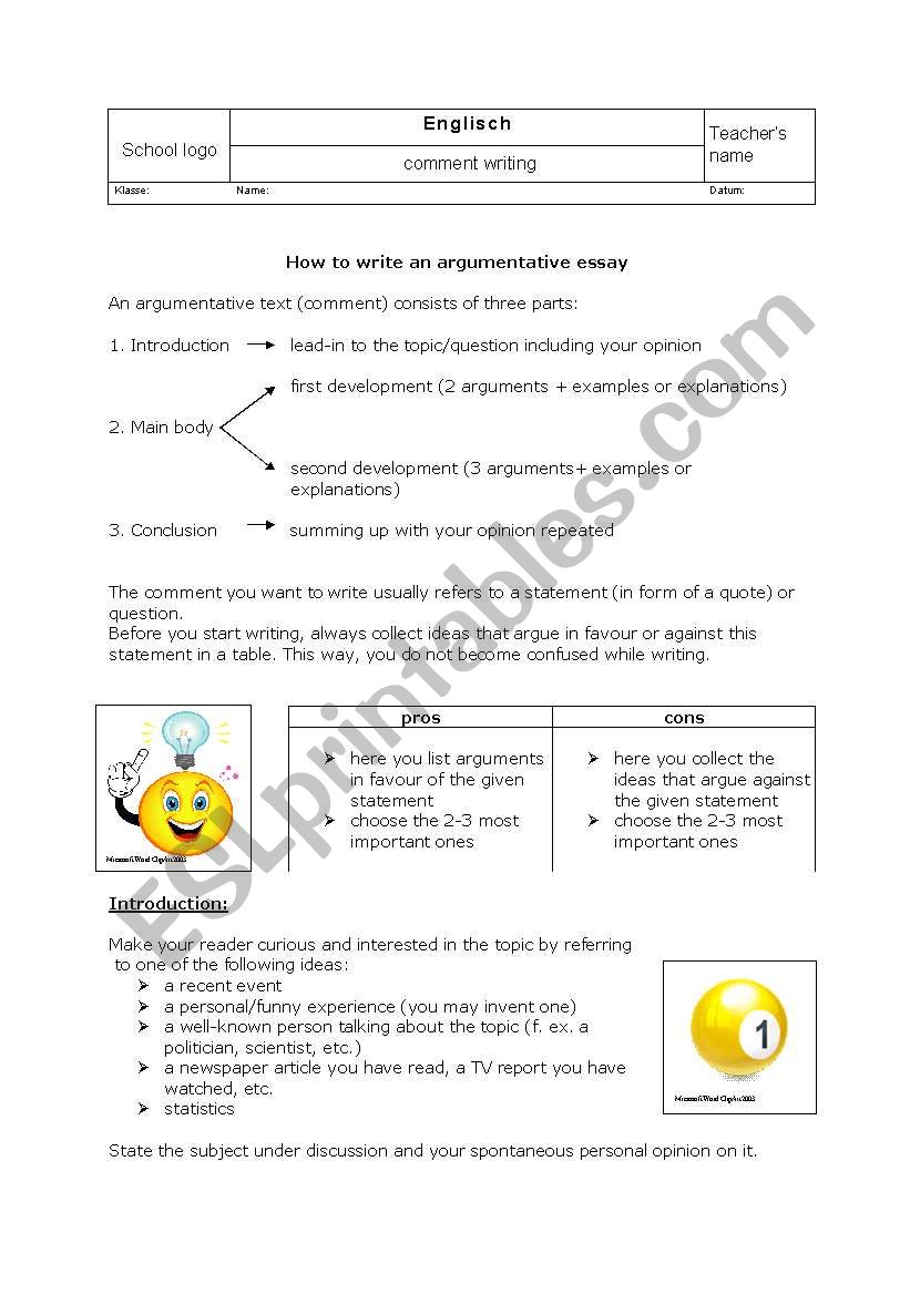 How to write an argumentative essay