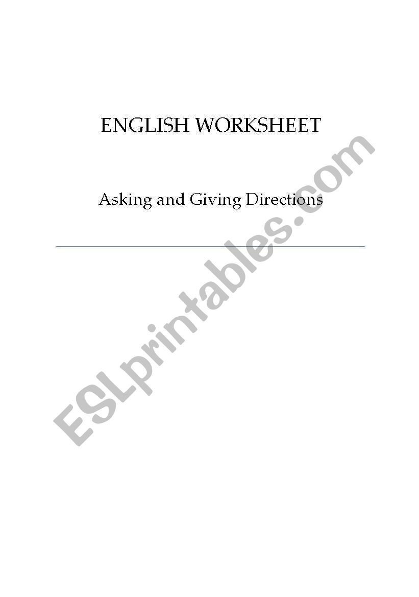 Asking and Giving Directions worksheet