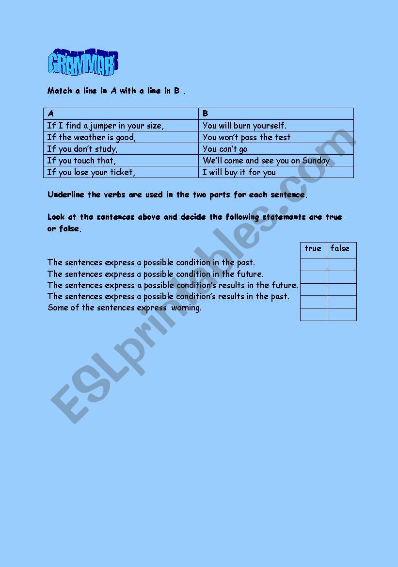 f clause type 1 worksheet