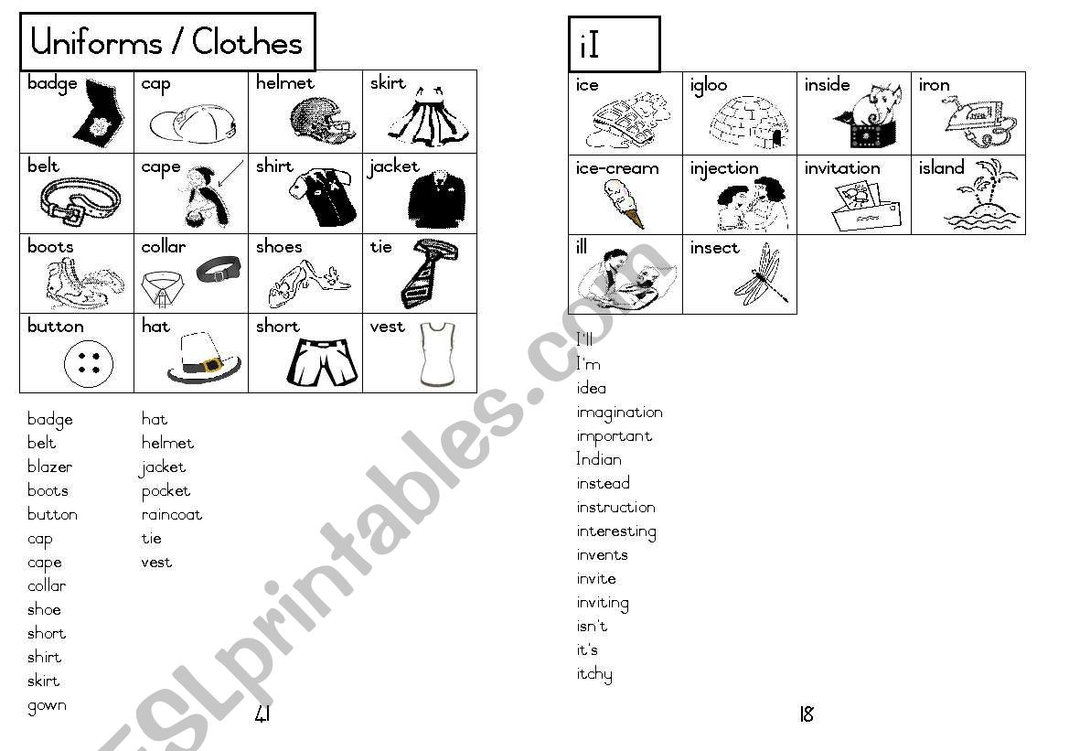 A5 Picture Dictionary 19 worksheet