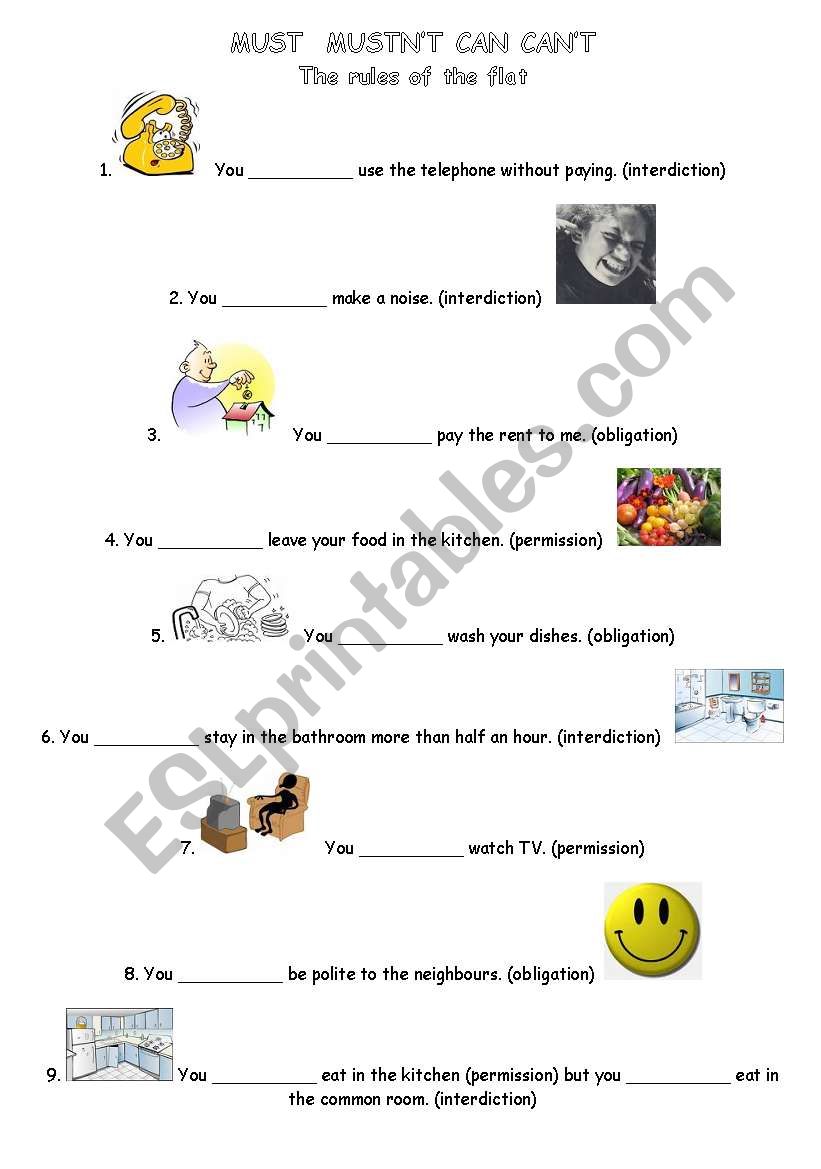 The rules of the flat worksheet