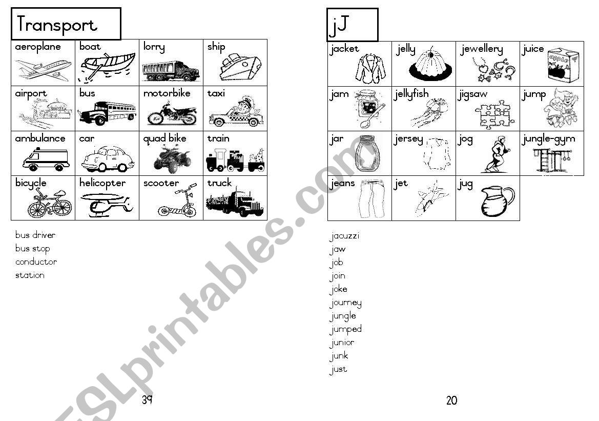 A5 Picture Dictionary 21 worksheet