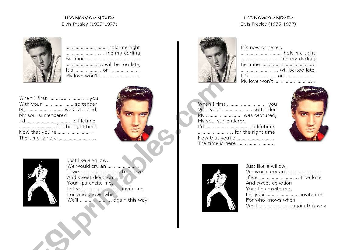 A song Elvis presley ItÂ´s now or never