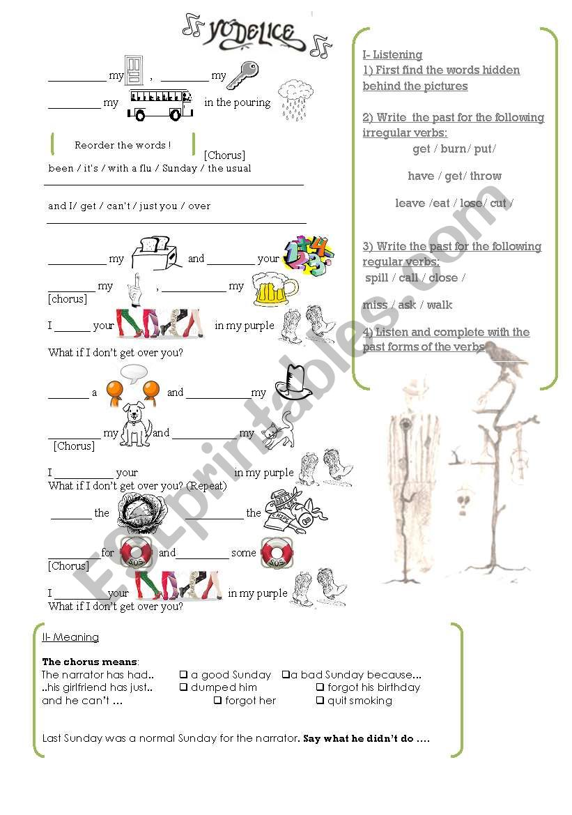 sunday with a flu yodelice worksheet