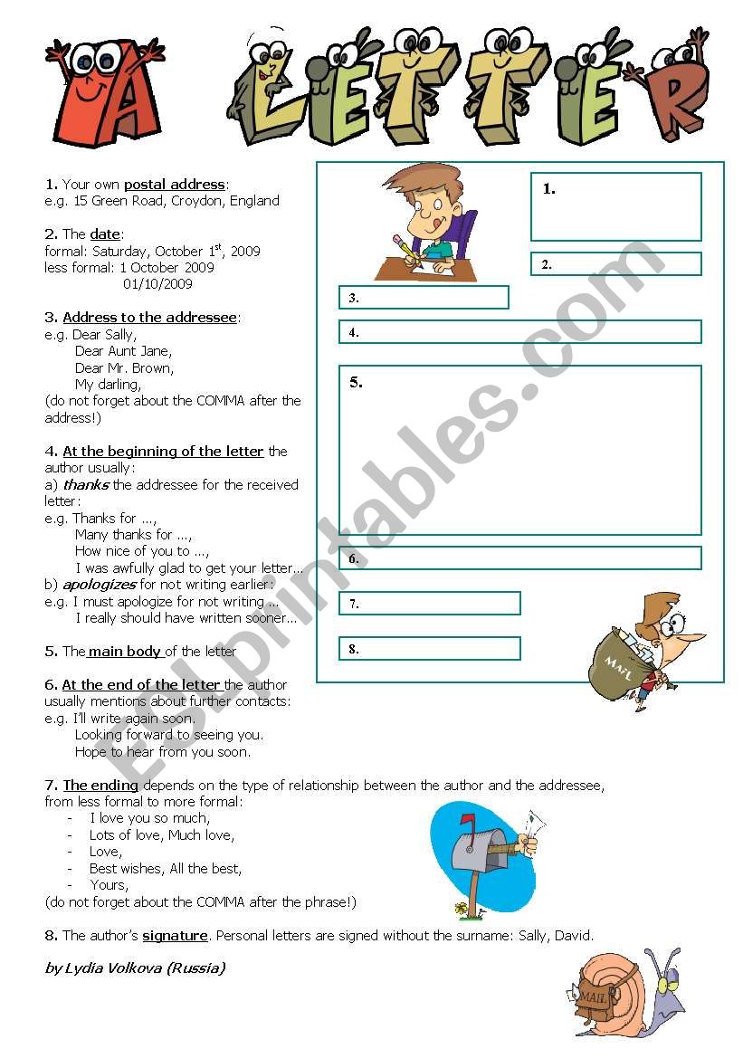 A LETTER TO A FRIEND worksheet