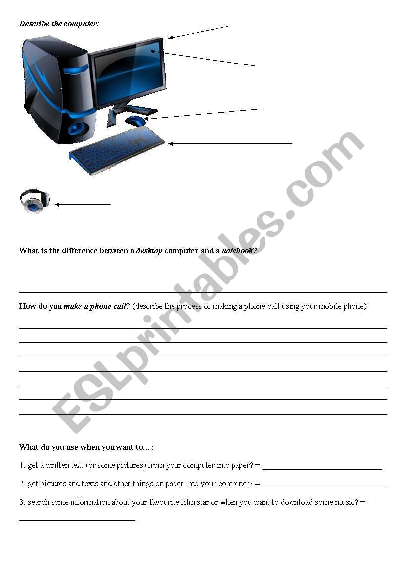 Technologies worksheet