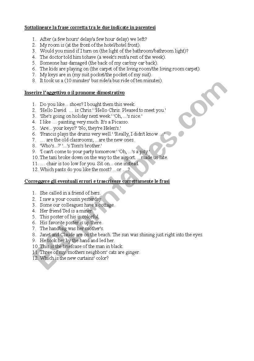 ESL worksheet