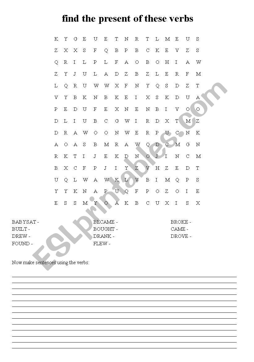 Criss-Cross Simple Past worksheet