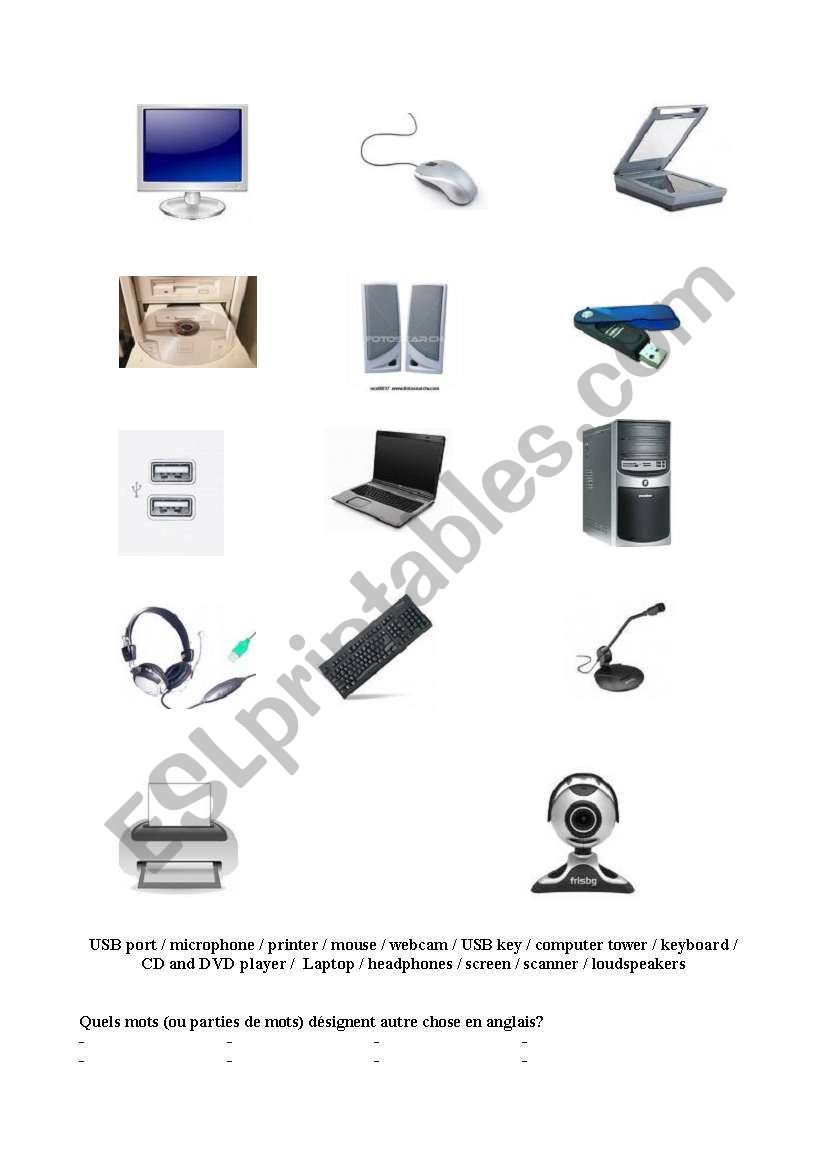 Computers worksheet