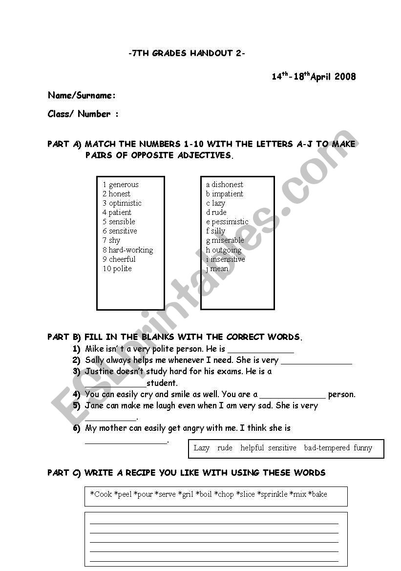 vocabulary worksheet worksheet