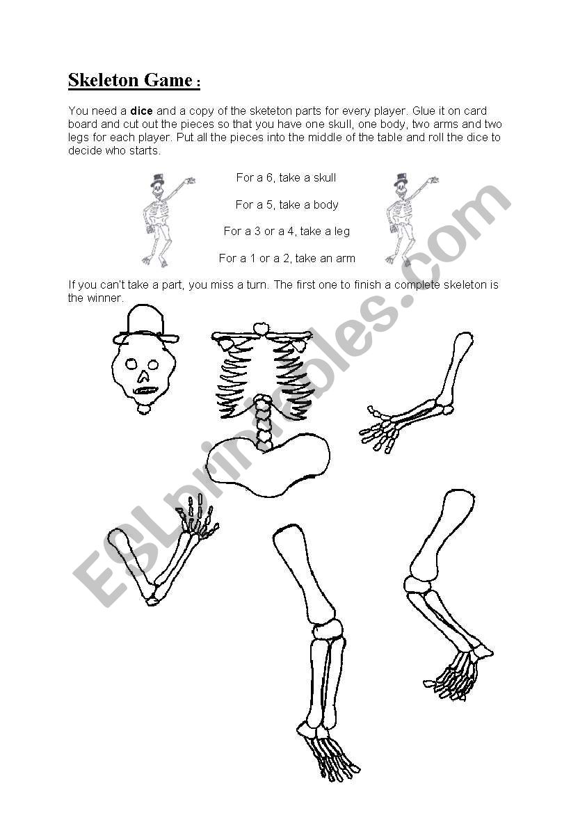 Skeleton Game worksheet