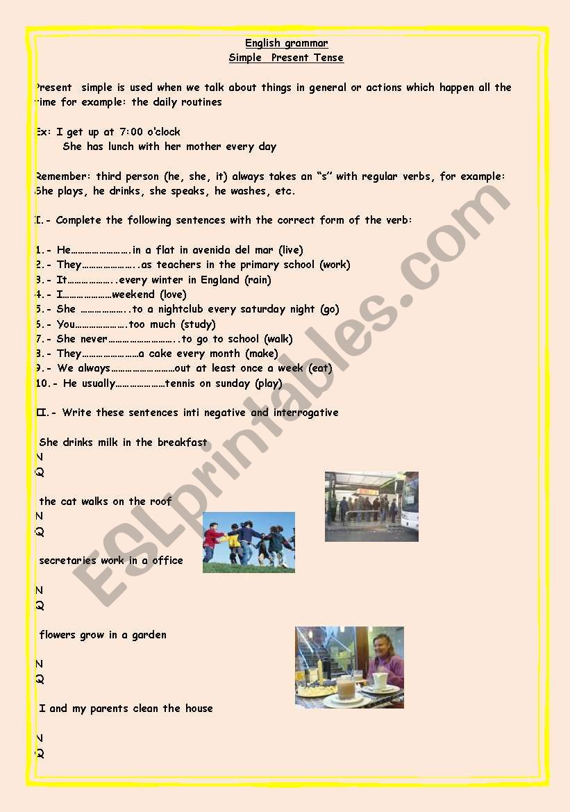 grammar worksheet