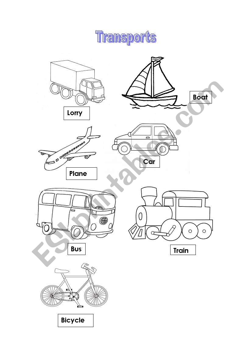 Vocabulary: Transports worksheet