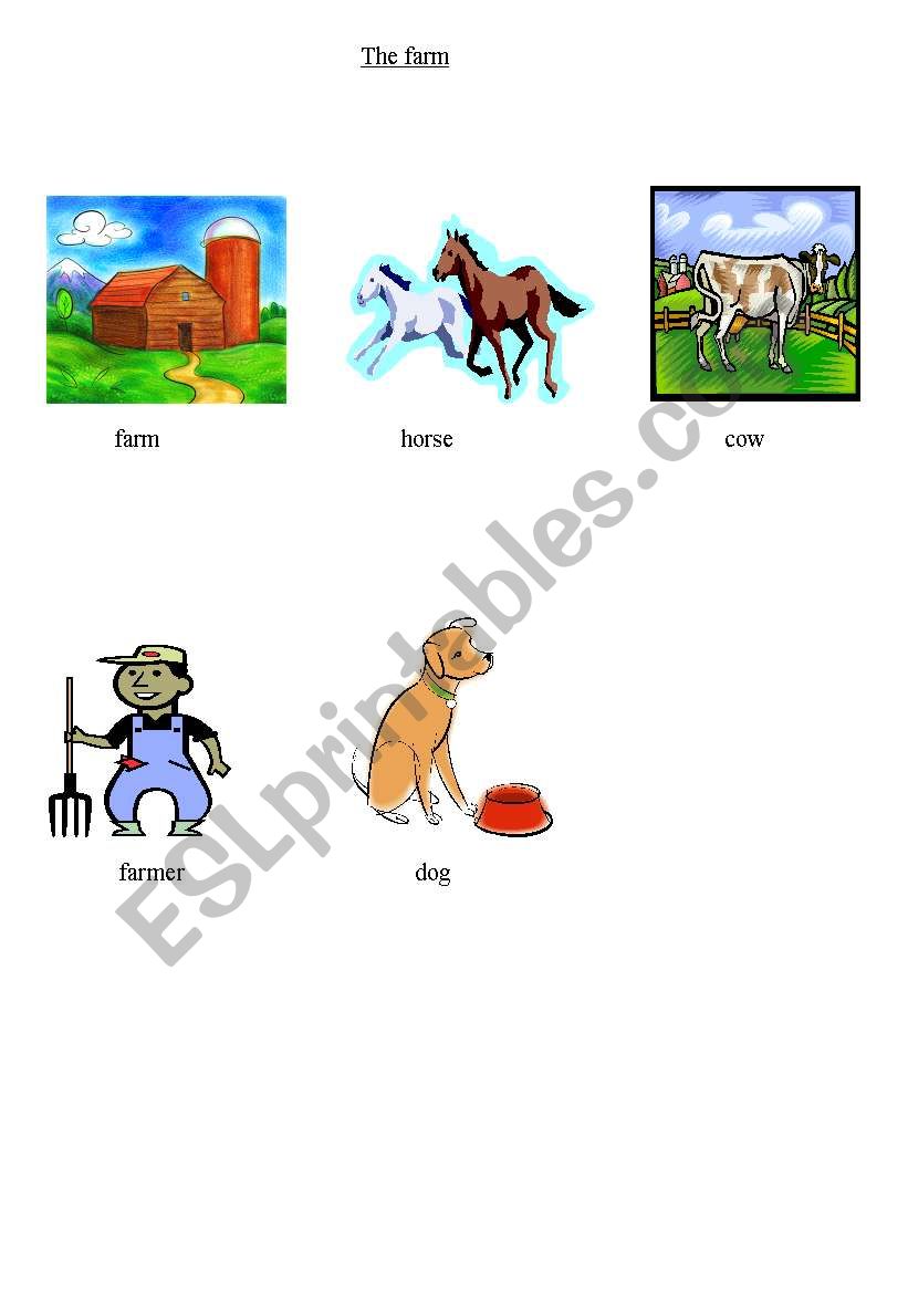 Farm animlas worksheet