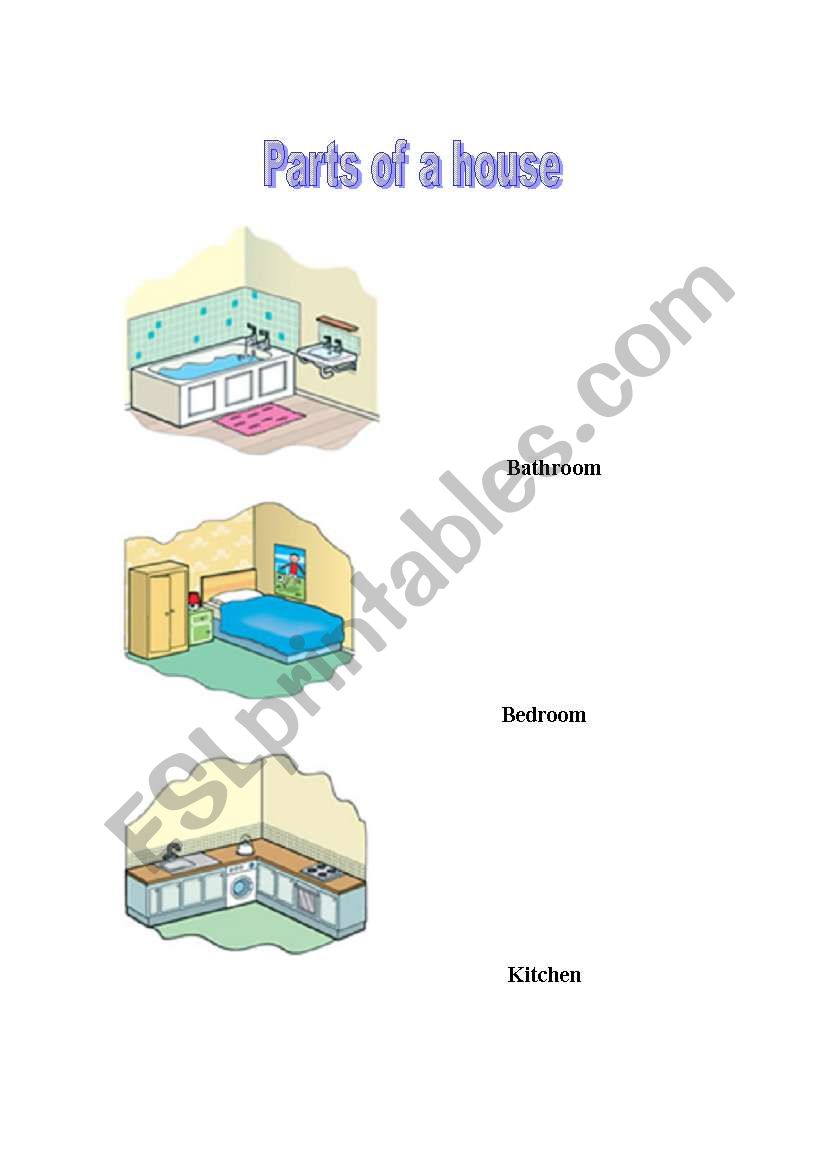 Parts of a house worksheet