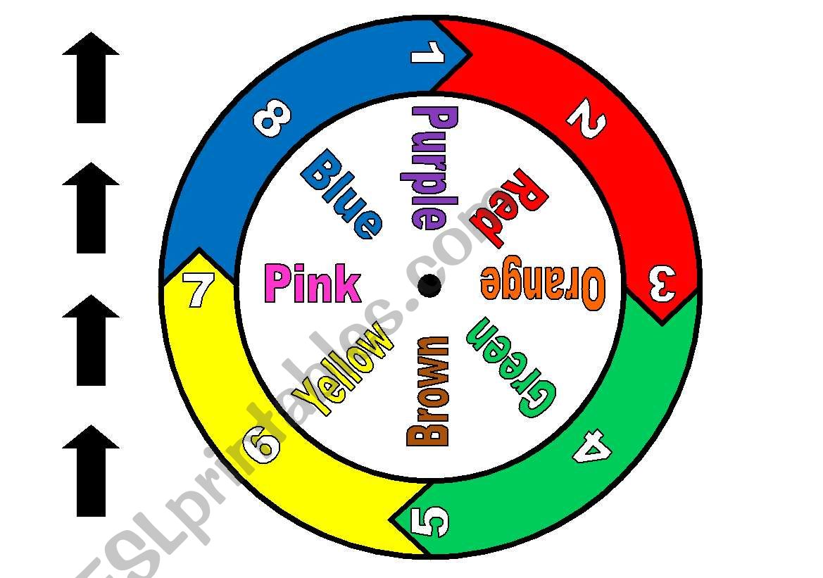 Colour Spinner Game  with Chart ( I made the spinner myself.  It is not from a template.)
