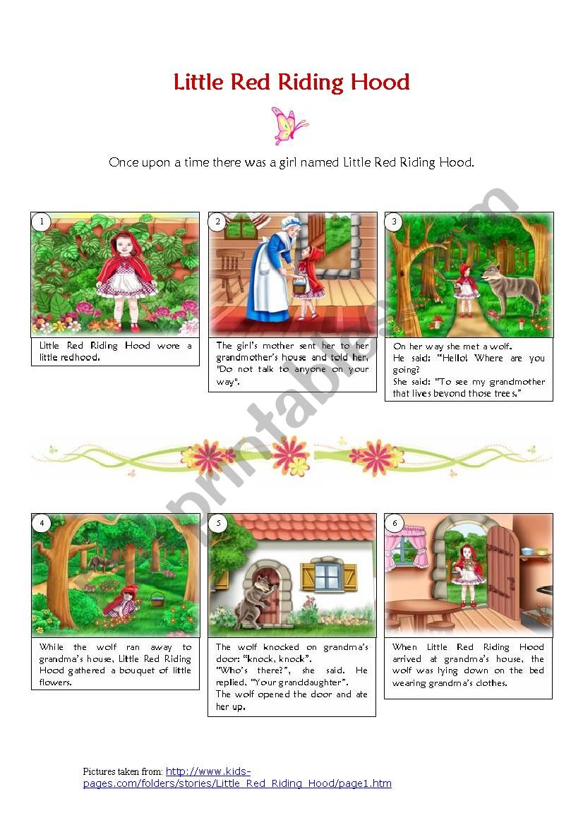 Little Red Riding Hood worksheet