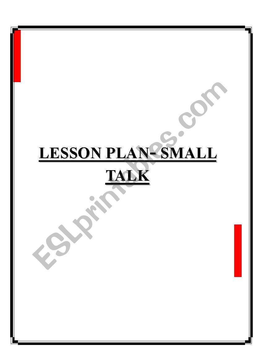lesson plan on small talk worksheet