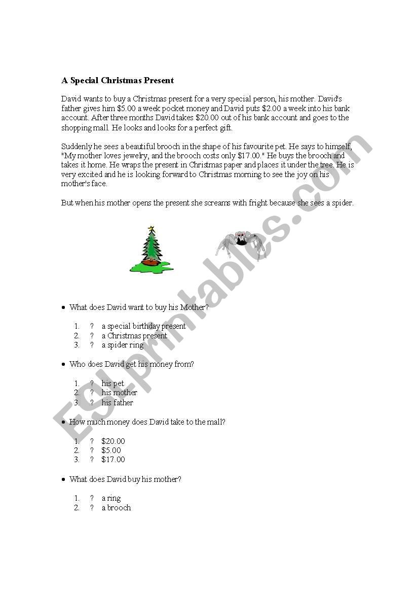 Story of Christmas worksheet