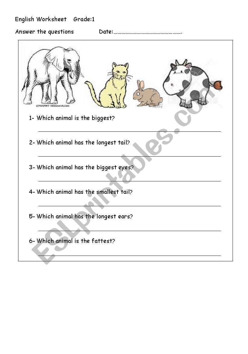 superlatives worksheet