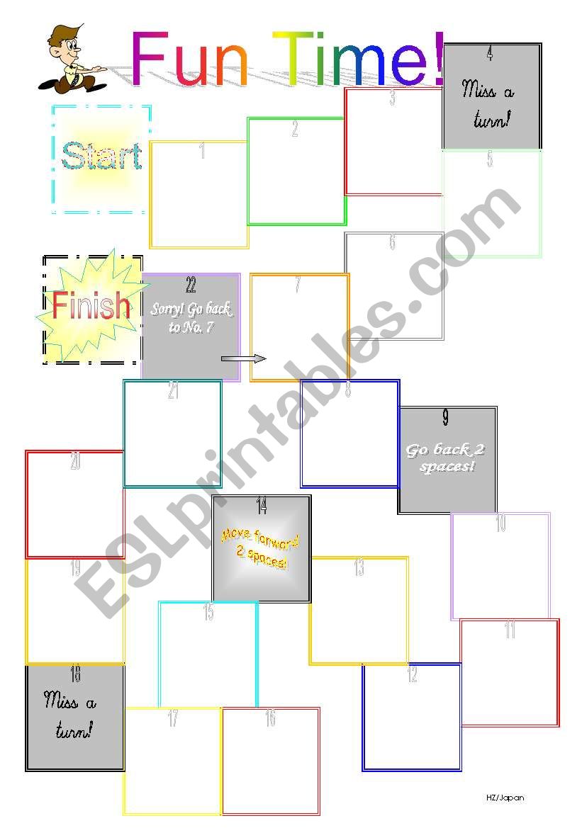 Board game template 2 worksheet