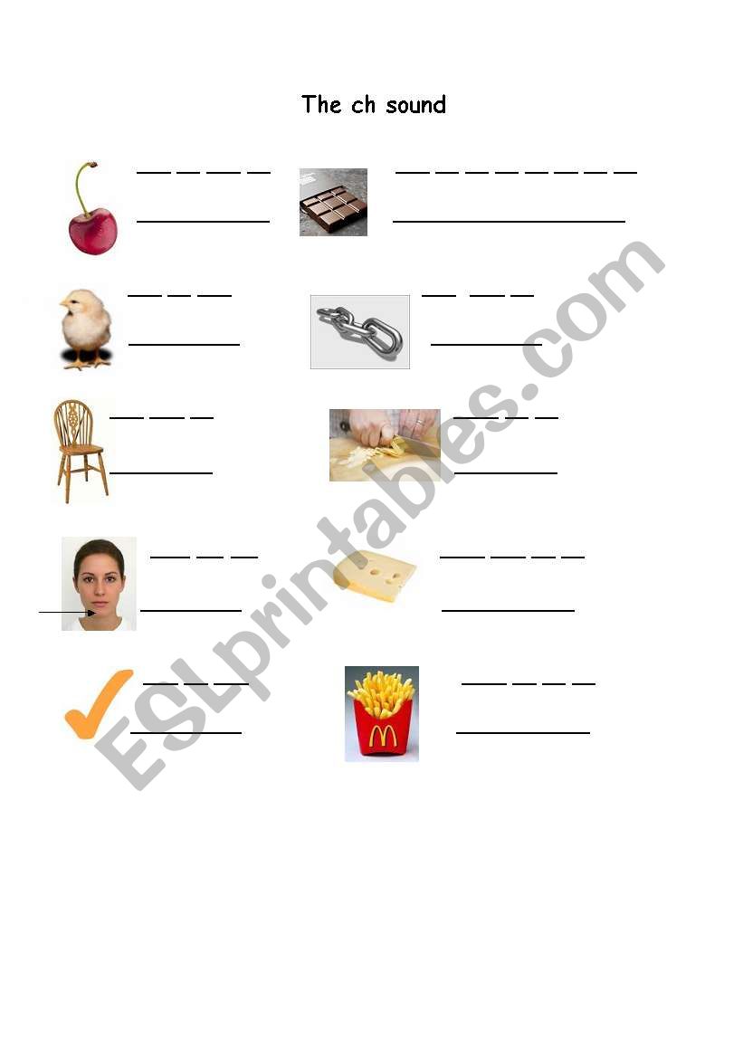 phonics-ch sound-match pictures and segmentation