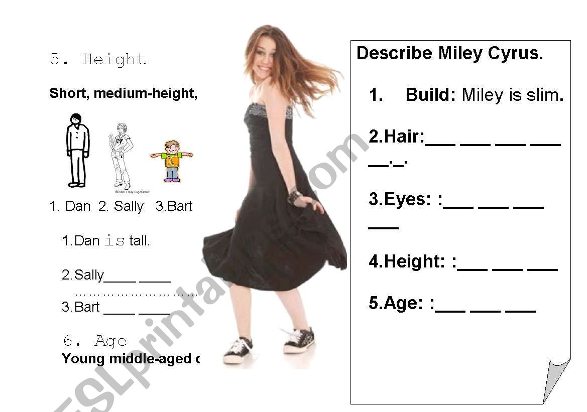 Describing people worksheet