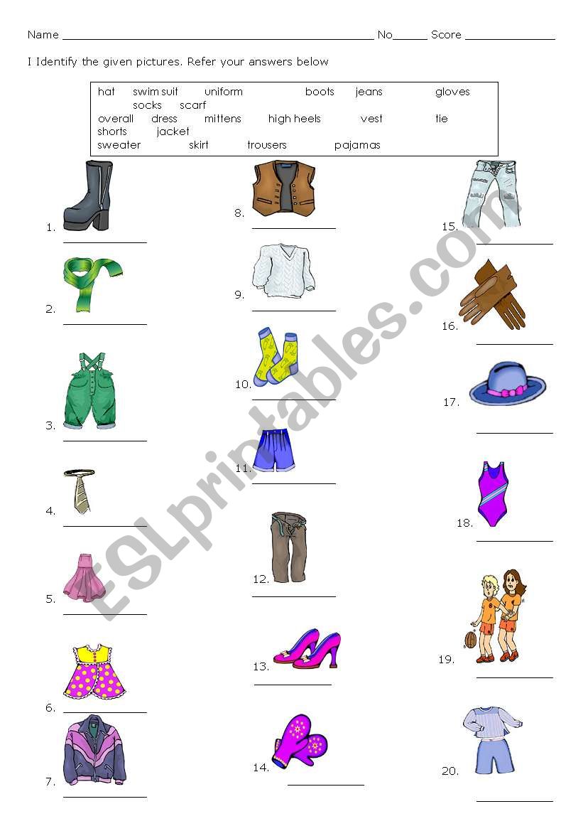 What is she wearing? worksheet