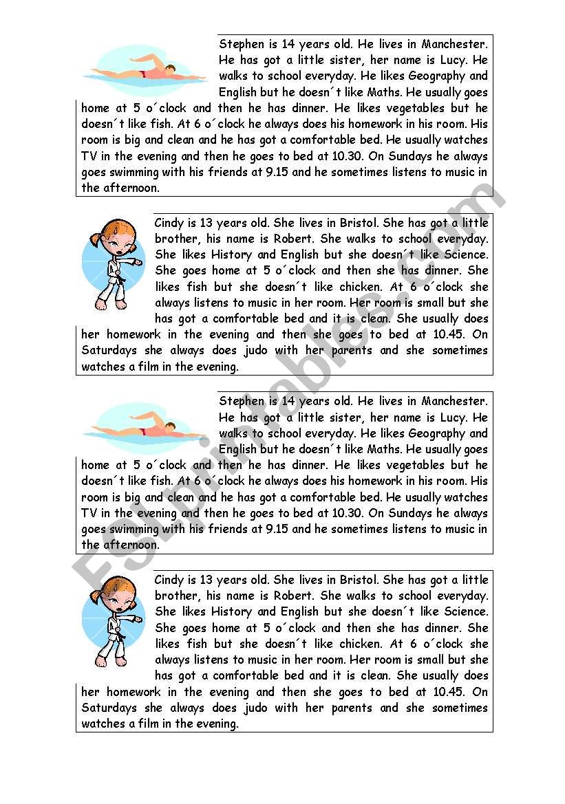 running dictation present simple esl worksheet by raulbe
