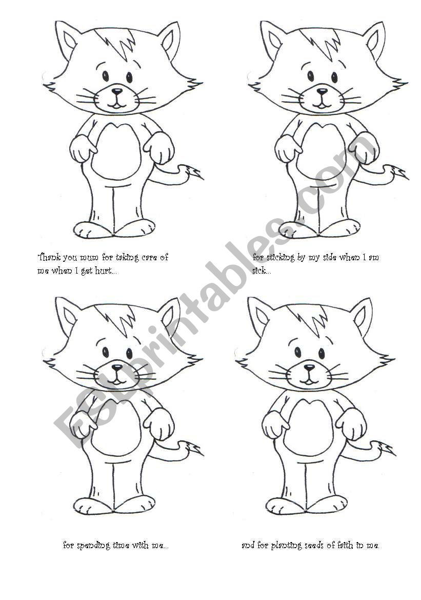 mothers day card worksheet