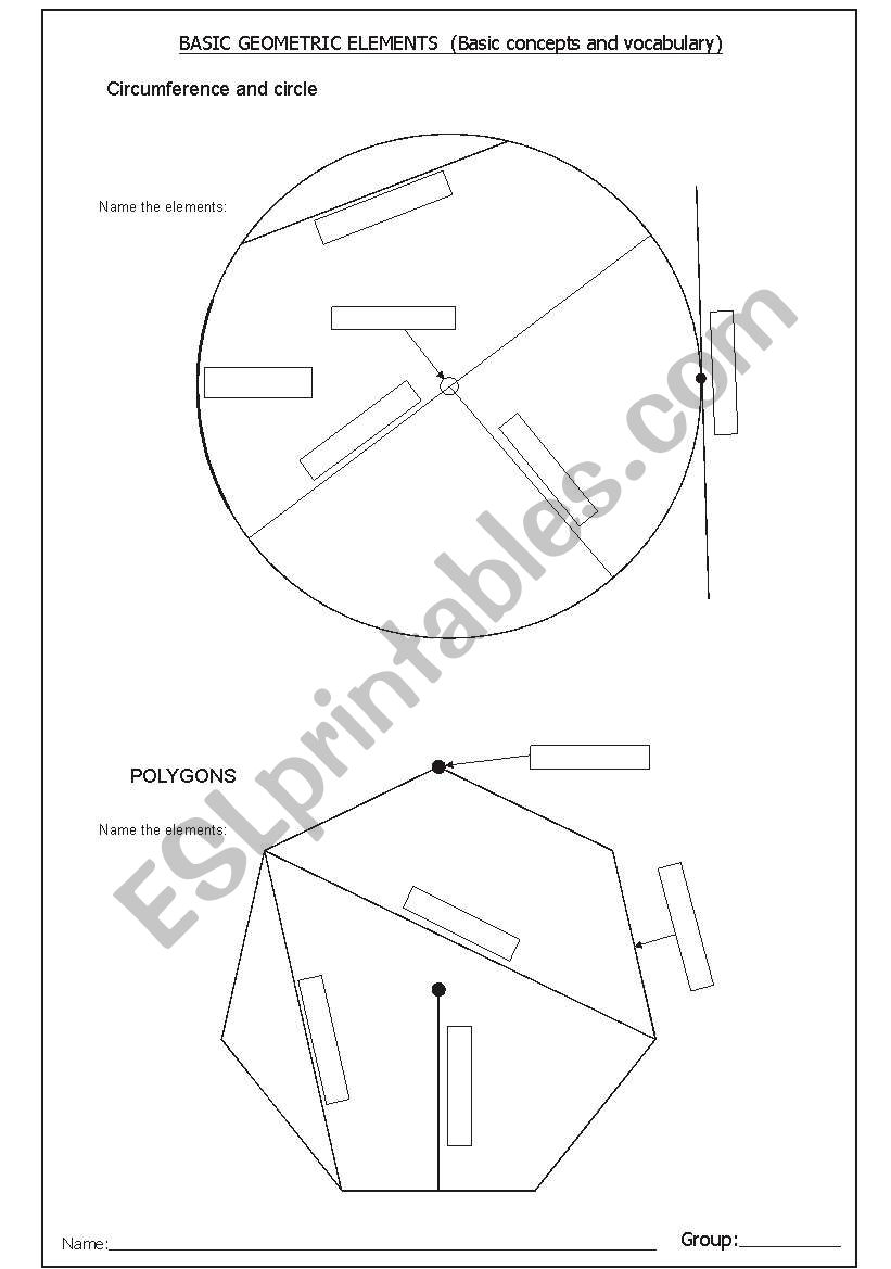 Circumference and polygon worksheet