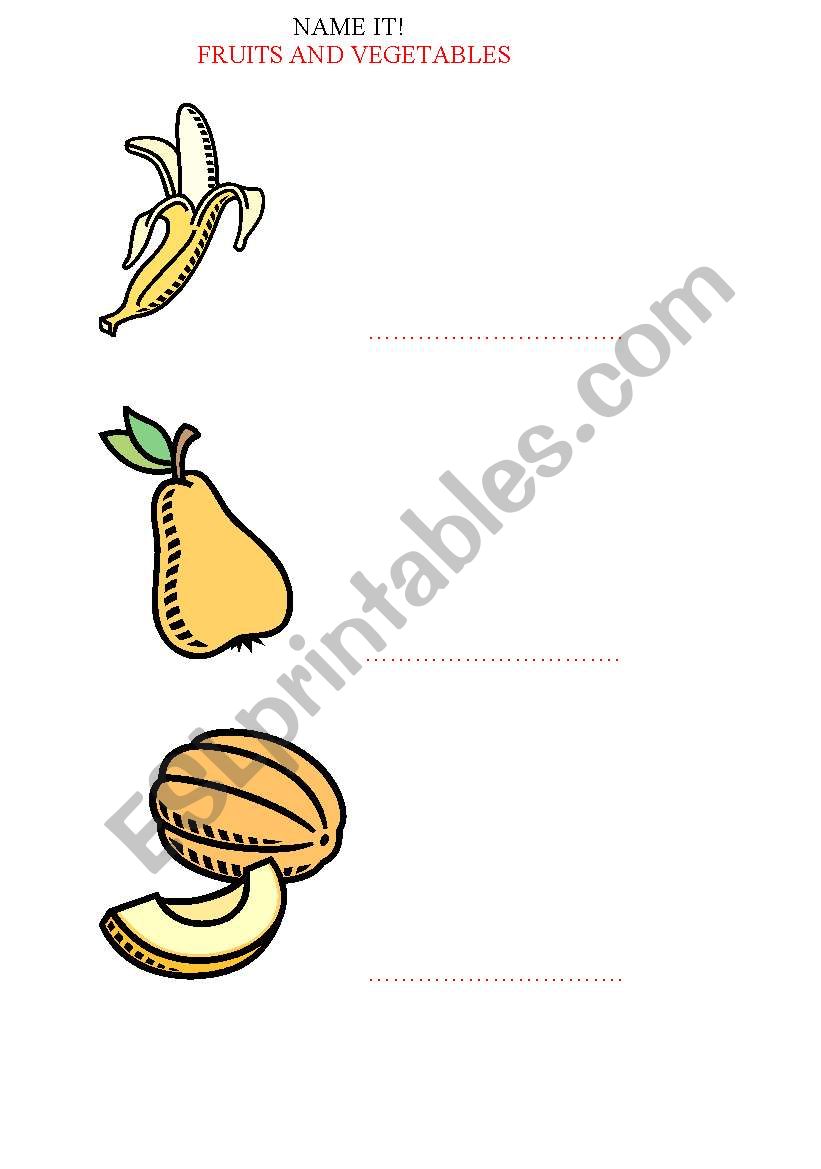 FRUITS AND VEGETABLES worksheet