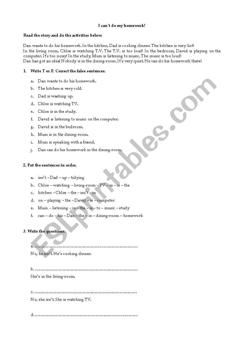 Present Continuous worksheet