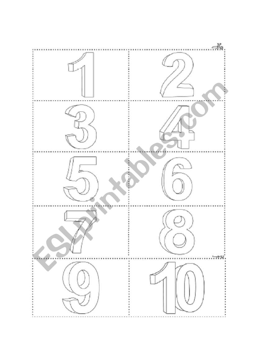 numbers cut out colouring worksheet