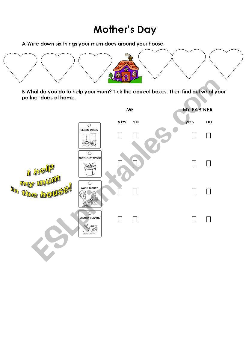 Mothers Day worksheet