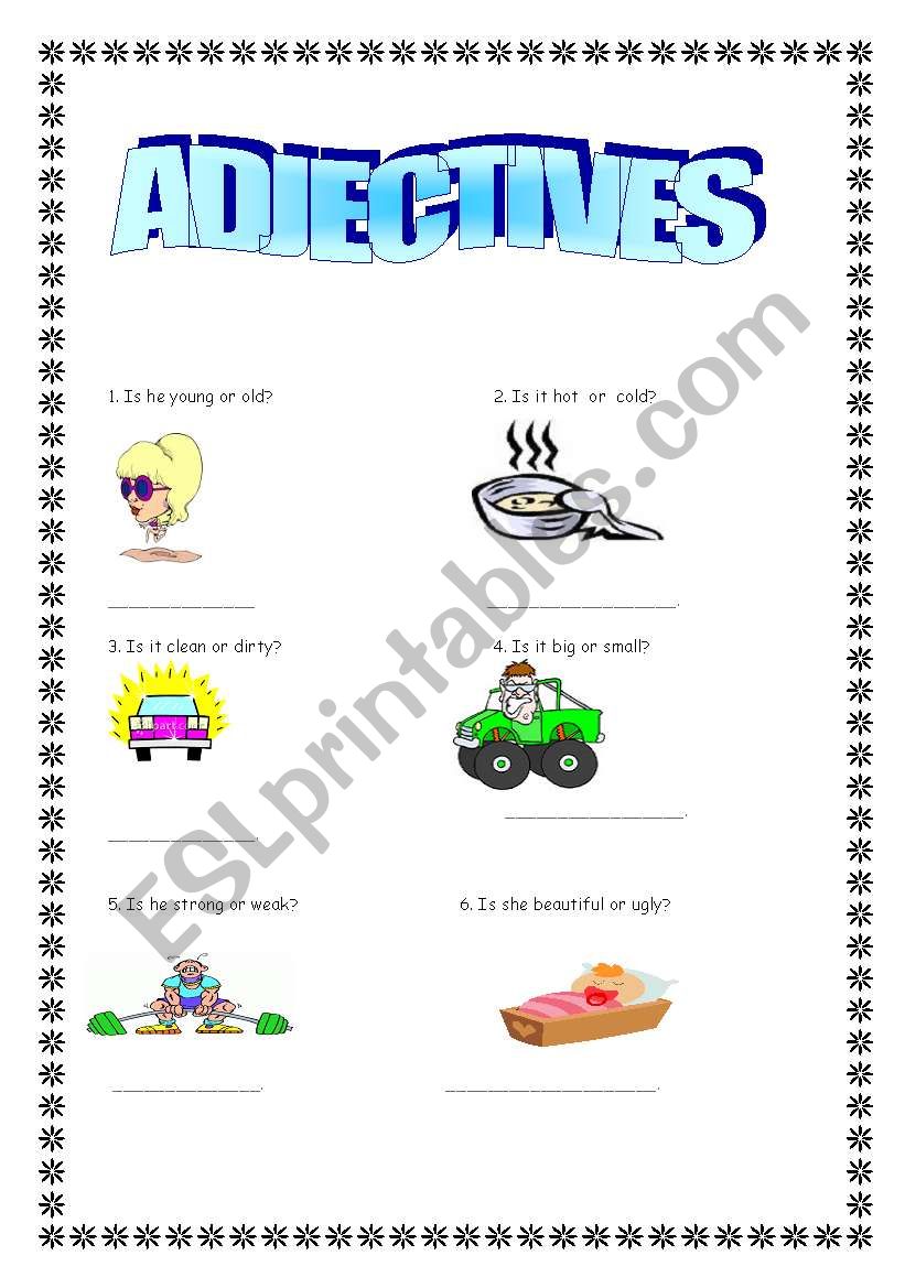 adjectves worksheet