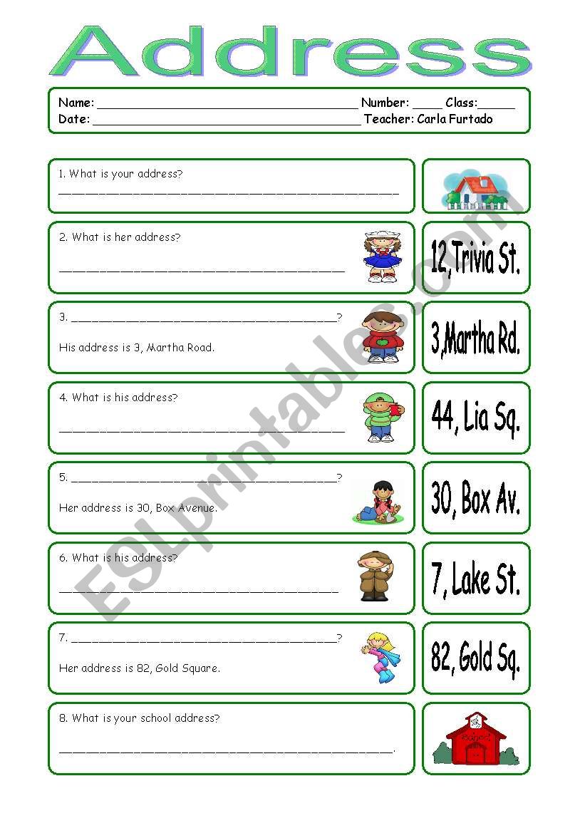 Address worksheet