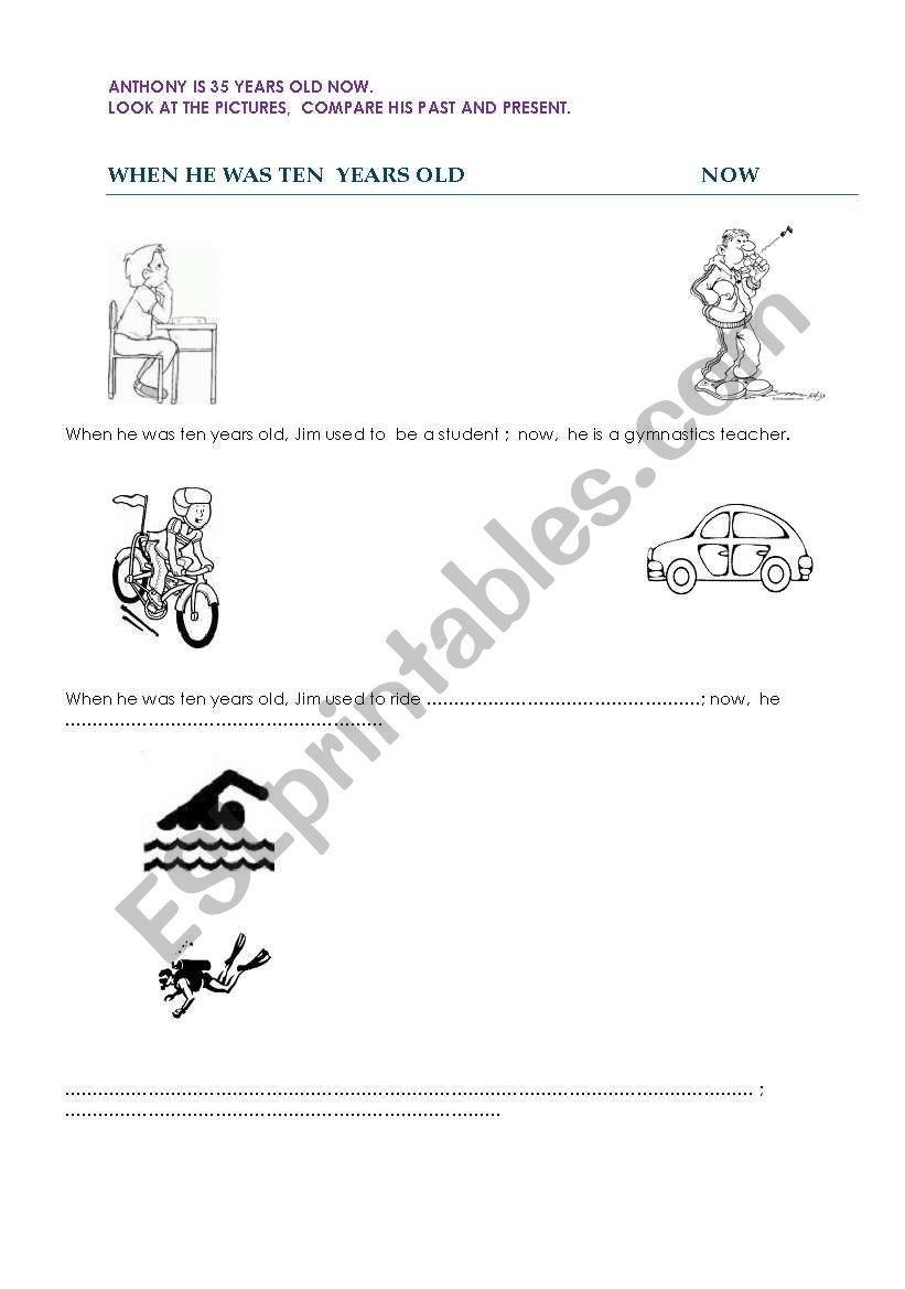 used to -exercise worksheet