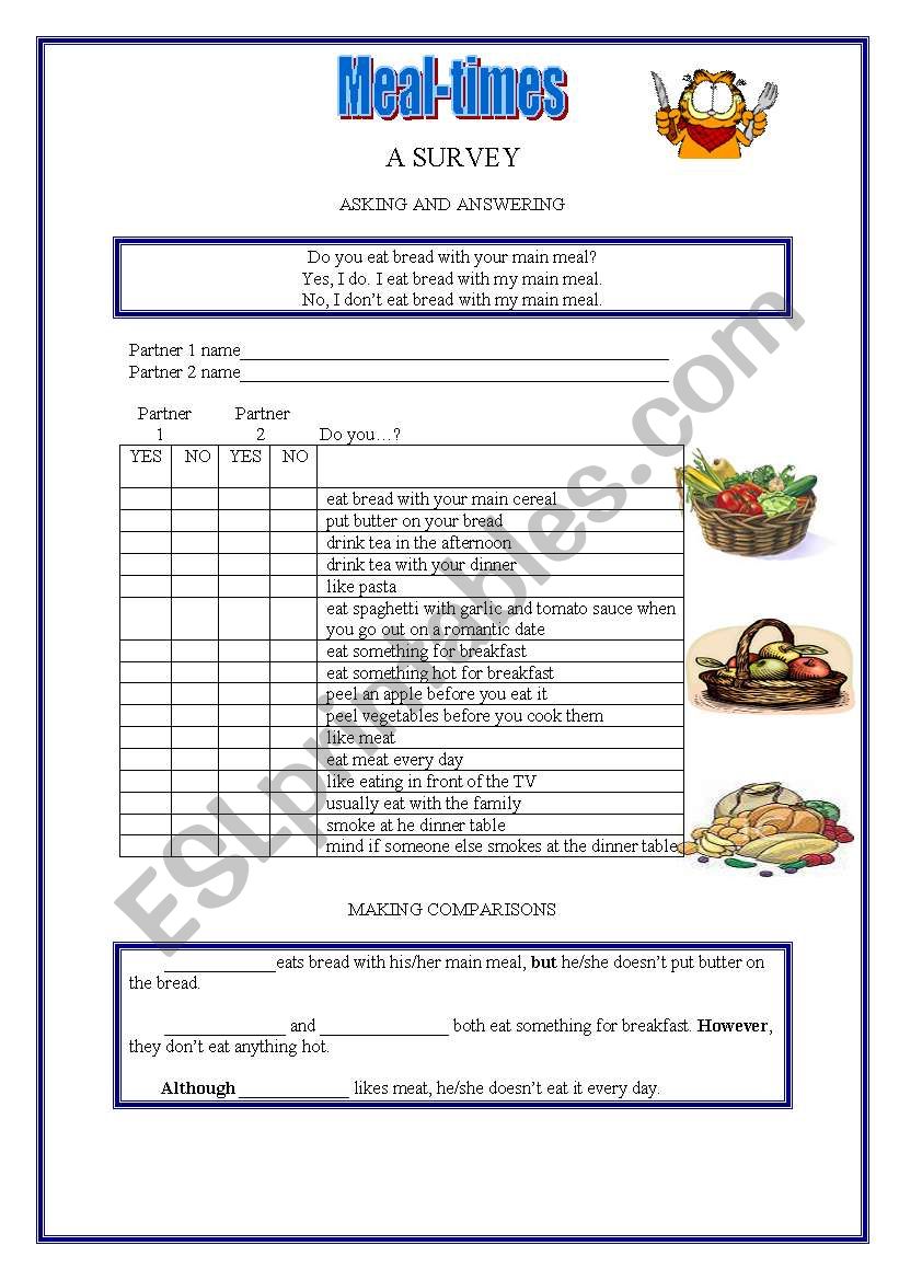 PRESENT SIMPLE; A SURVEY worksheet