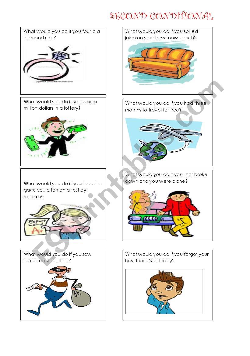 second conditional cards worksheet