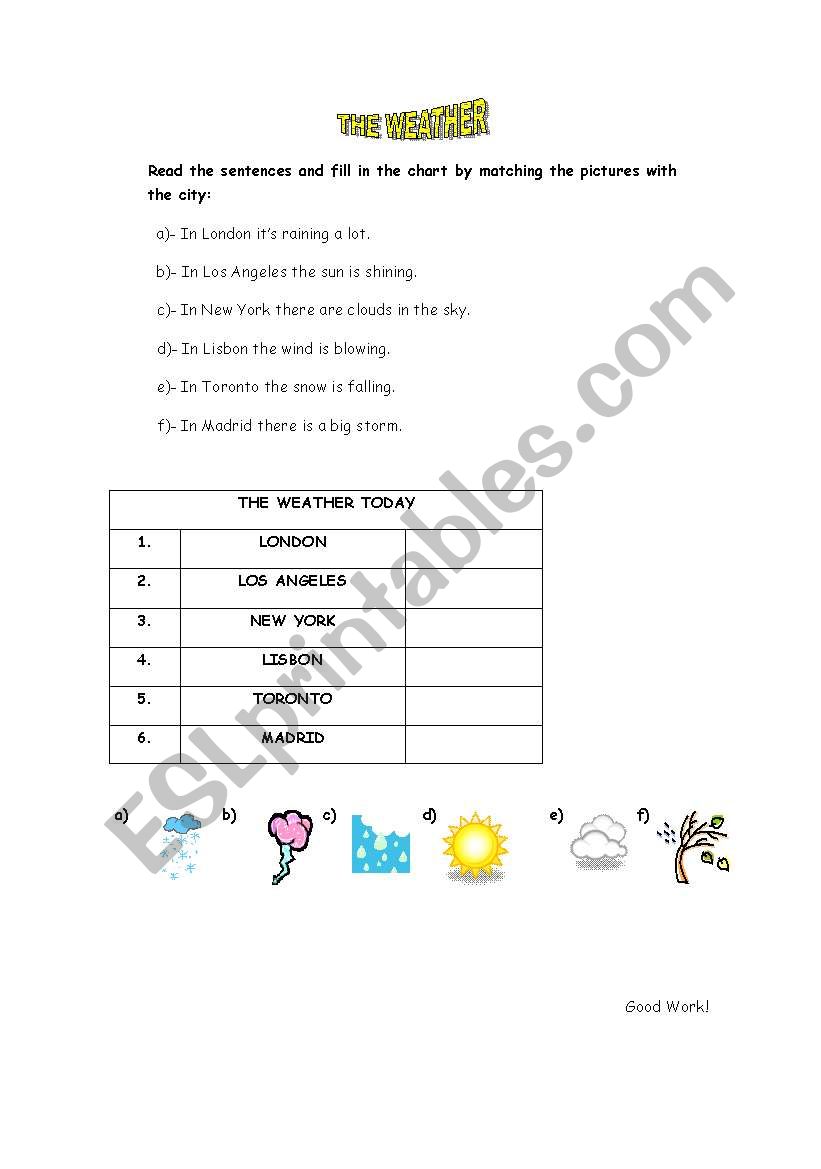 The weather worksheet