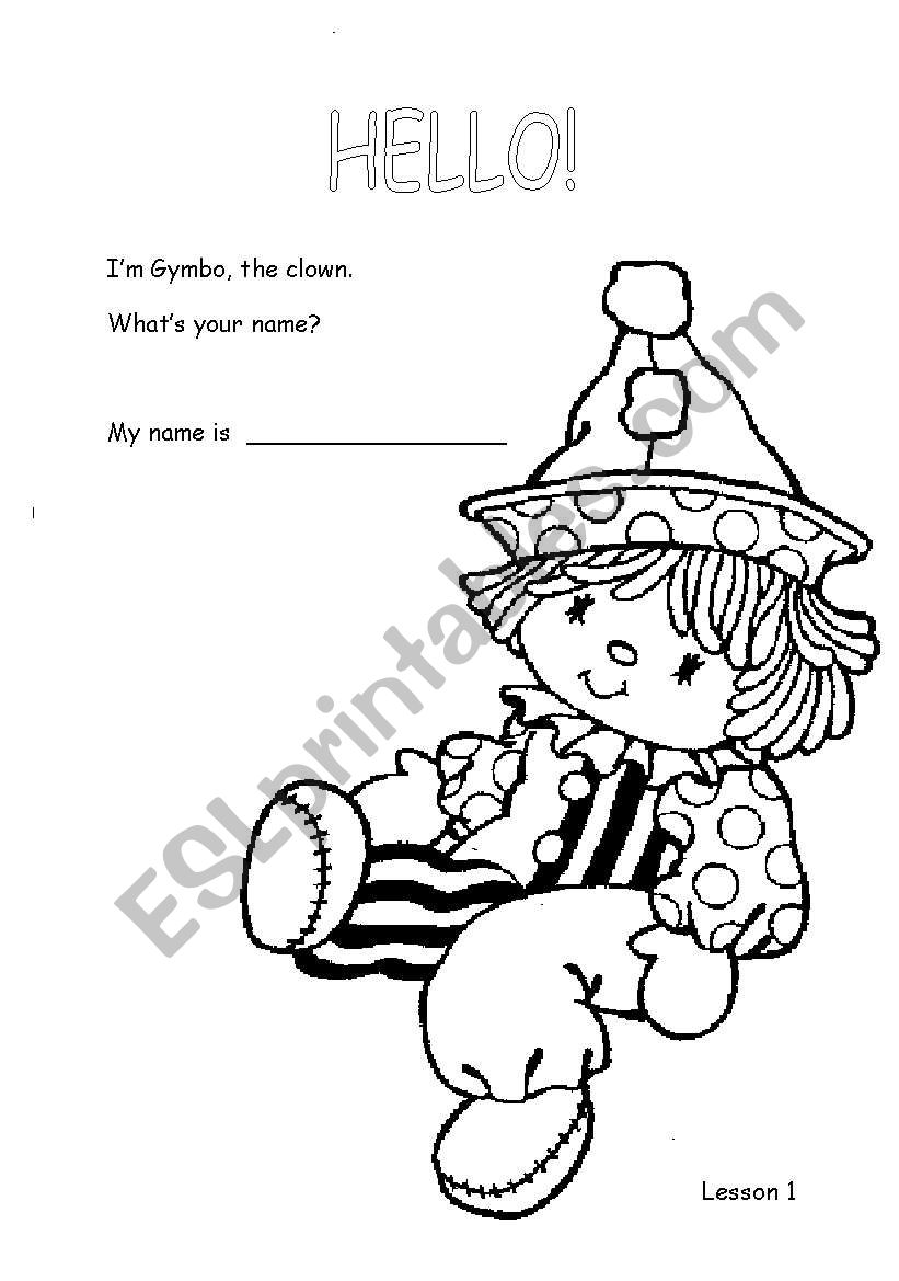 Introductory Lesson worksheet