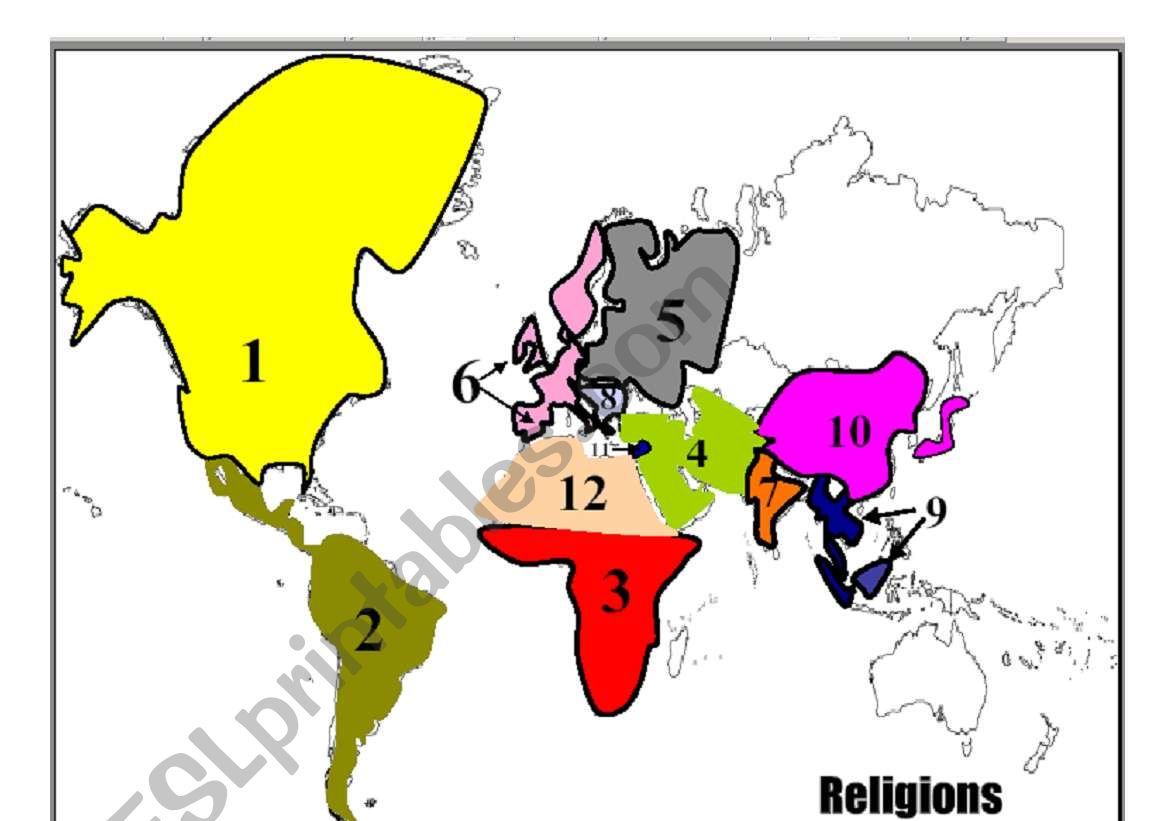 World Religions worksheet