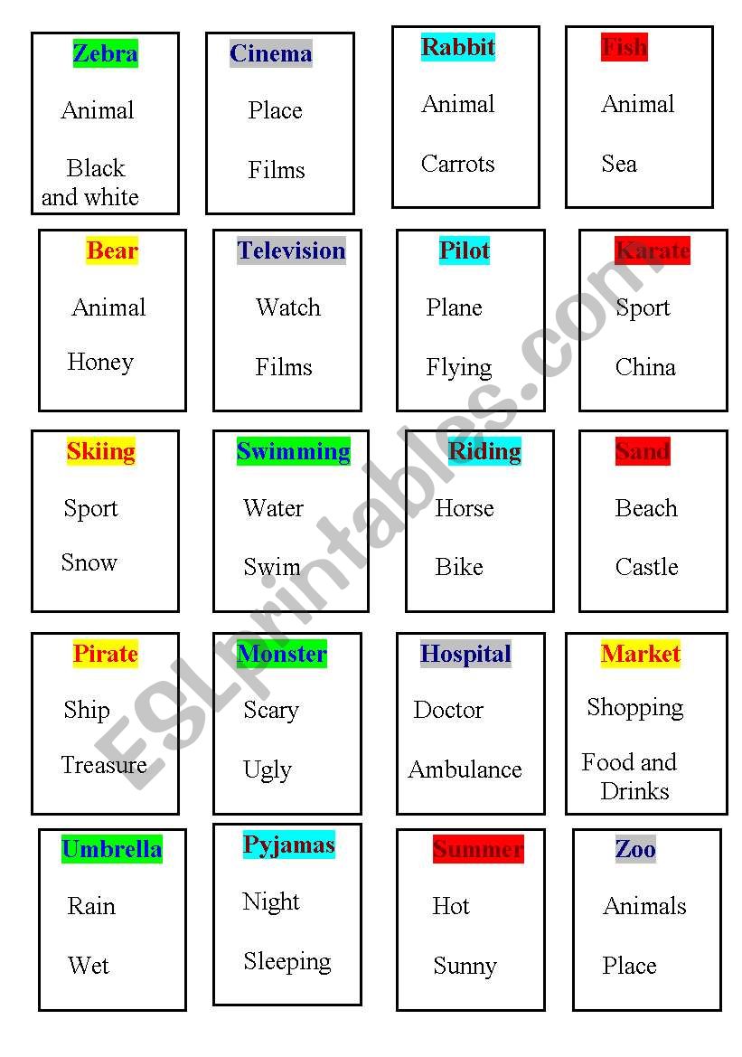 taboo worksheet