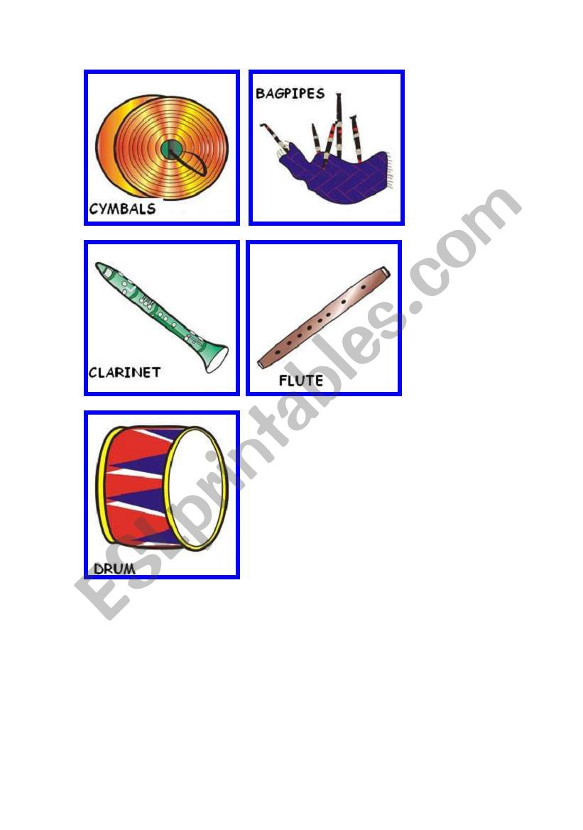 musical instruments!!! worksheet