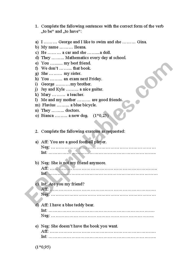 test the verbs 