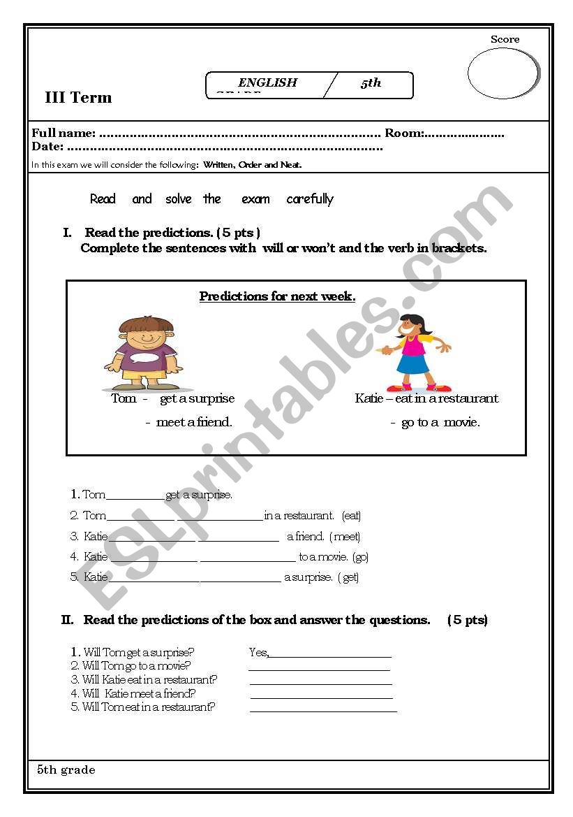 the future will worksheet