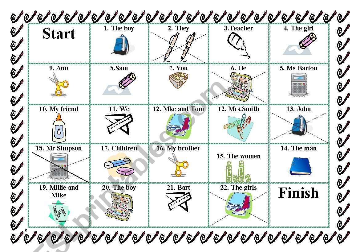 school supplies for beginners worksheet