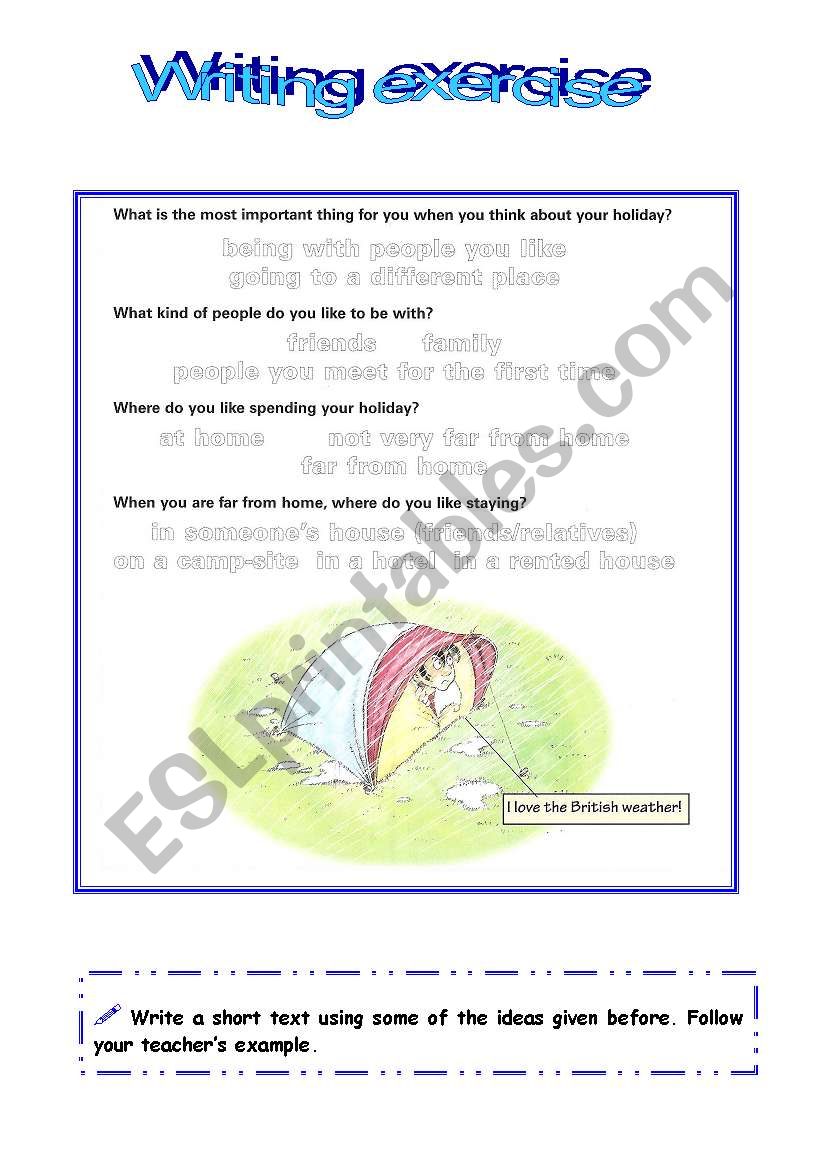 Writing Exercise worksheet