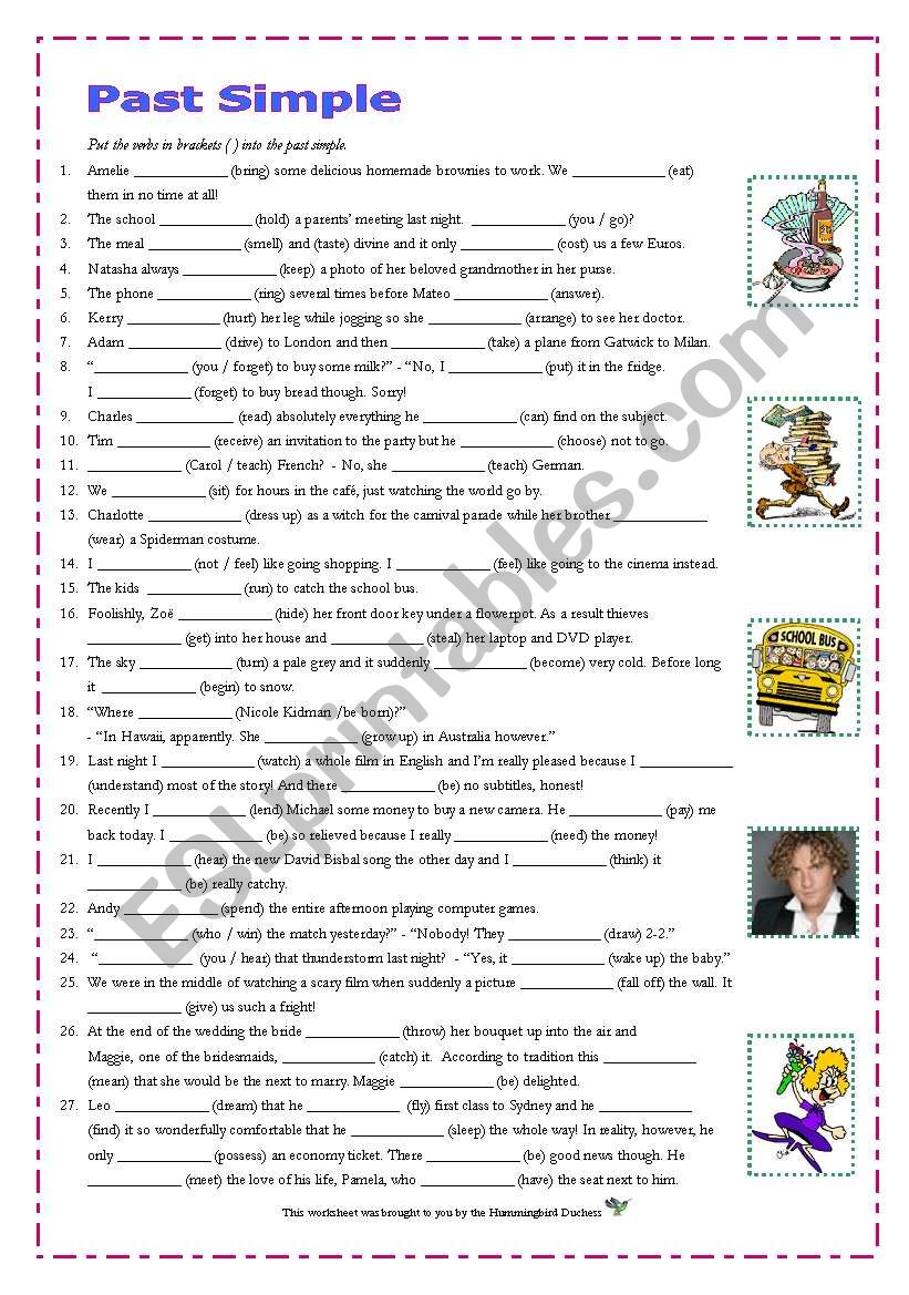 Past Simple - Worksheet for Adult Learners